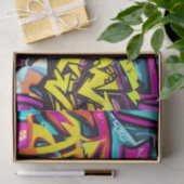 Vet Heldere Kleuren Graffiti Street Art Patroon Tissuepapier (Geschenk)