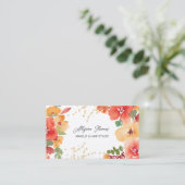 Vet herfst bloemengoud make-up haar logo qr code visitekaartje (Staand voorkant)