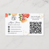 Vet herfst bloemengoud make-up haar logo qr code visitekaartje (Achterkant)
