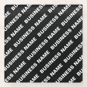 Vet Herhalende bewerkbare naam   Eenvoudig zwart w Glazen Onderzetter