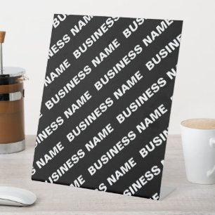 Vet Herhalende bewerkbare naam   Eenvoudig zwart w Reclamebord Met Voetstuk