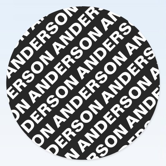 Vet Herhalende bewerkbare naam | Eenvoudig zwart w Ronde Sticker