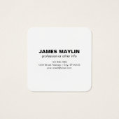 Vet Herhalende bewerkbare naam | Eenvoudig zwart w Vierkante Visitekaartjes (Achterkant)