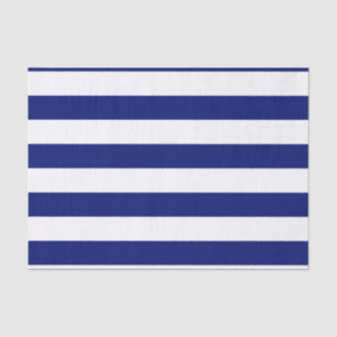 Vet horizontaal marineblauw en witte strepen tissuepapier