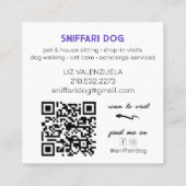Vet Huisdier Sitter QR Code Square Visitekaartje (Achterkant)