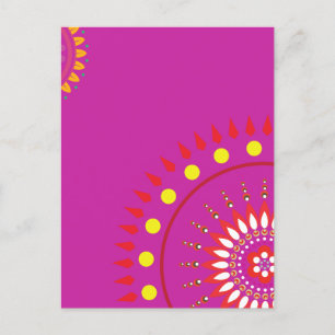 vet india roze decor briefkaart