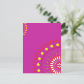 vet india roze decor briefkaart (Staand voorkant)