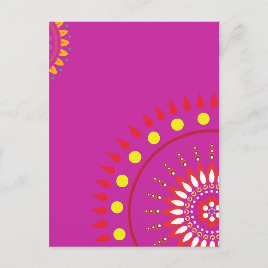 vet india roze decor briefkaart (Voorkant)