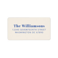 Vet Ivory Blue Typography Custom Return Address