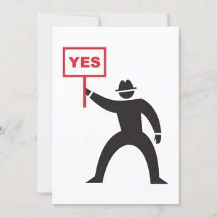 Vet Ja Teken Minimalistische Stick Figuur Protest Kaart