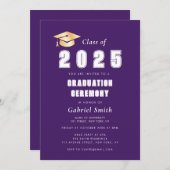 Vet Jaar paarse afstuderen Uitnodiging (Voorkant / Achterkant)