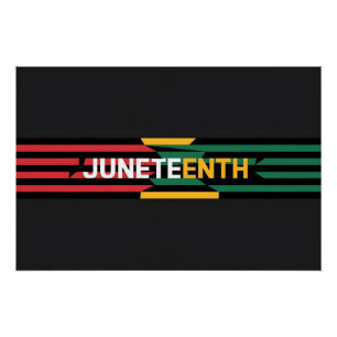 Vet Juneteenth Graphic Rood, Geel & Groen Strip Perfect Poster