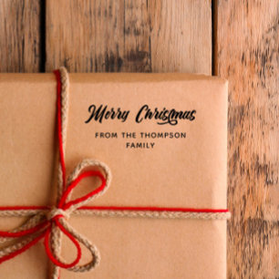 Vet kalligrafie Vrolijk kerstfeest Rubberstempel
