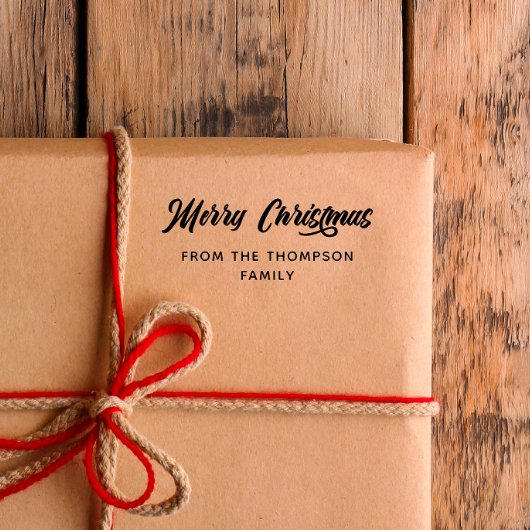 Vet kalligrafie Vrolijk kerstfeest Rubberstempel