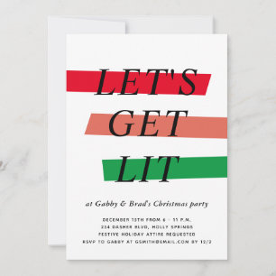 Vet Kleur Hoogtepunten Kerstmis Party Uitnodiging