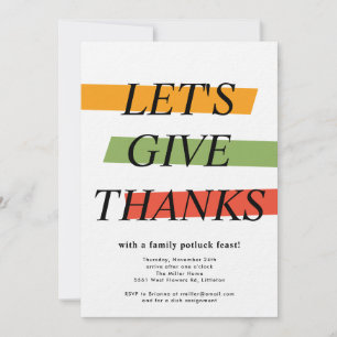 Vet Kleur Thanksgiving Party Invitation Kaart