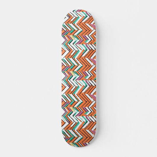 Vet Kleur Visgraat Chevron patroon Skateboard (Voorkant)