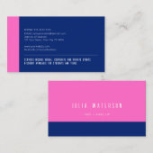 Vet kleurenblok - roze en blauw, geen logo visitekaartje (Voorkant / Achterkant)