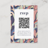 Vet Kleurrijk Abstract Bloemen QR Code Bruiloft RS Informatiekaartje (Voorkant)