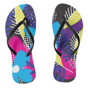 Vet kleurrijk Abstract Floral Patroon Teenslippers