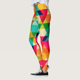 Vet kleurrijk, helder driehoekspatroon leggings