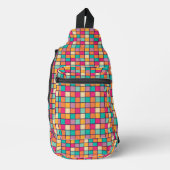 Vet kleurrijk patchwork sling bag (Voorkant)