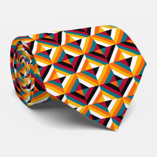 Vet kleurrijk Quilt Patchwork Patroon Oranje, rood Stropdas