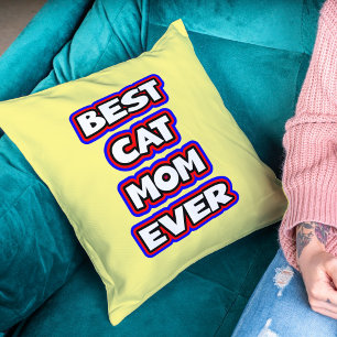 Vet Kleurrijke Beste Kat Mama Ooit Leuke Typografi Kussen