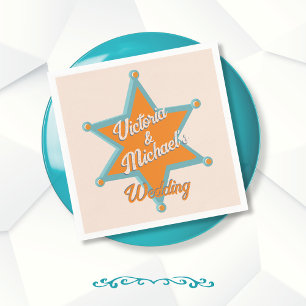 Vet Kleurrijke Cowboy Western Sheriff's Badge Servet