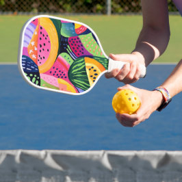 Vet Kleurrijke Meloen Zomer Fruit Schilderen Pickleball Paddle