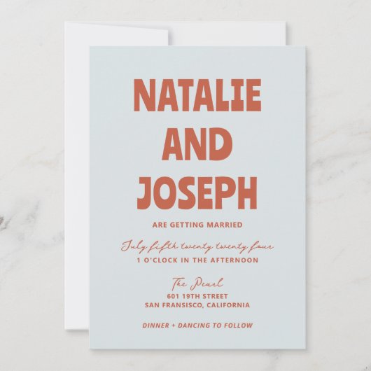 Vet Kleurrijke Retro Funky heldere QR Code Trouwen Kaart (Voorkant)