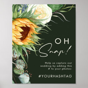 Vet Land Zonnebloem Donkergroen Oh Snap Hashtag Poster