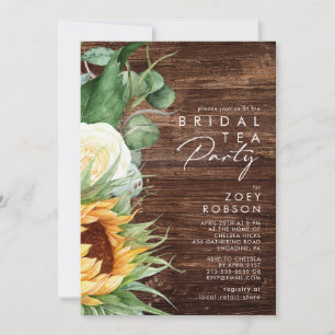 Vet land Zonnebloem Houten Bridal Tea Party Kaart