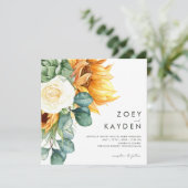 Vet land Zonnebloem | Uitnodiging tot weddenschapp (Staand voorkant)