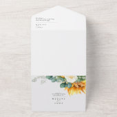 Vet land Zonnebloem | Verzegeling en verzending All In One Uitnodiging (Buitenkant)