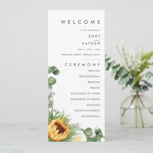 Vet land Zonnebloem | Weddenschap-programma Programma (Staand voorkant)