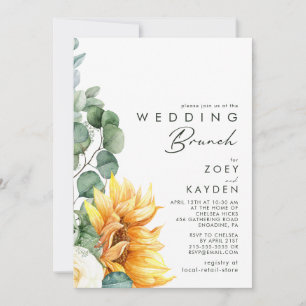 Vet land Zonnebloem Wedding Brunch Kaart