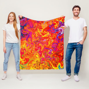 Vet Lava kleuren abstract ontwerp Fleece Deken