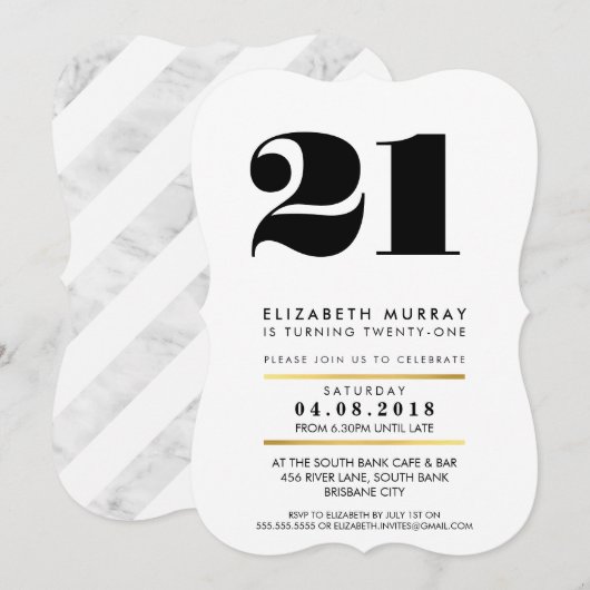 VET LEEFTIJDSNUMMER minimaal zwart & marmer 21e UI Kaart (Voorkant / Achterkant)