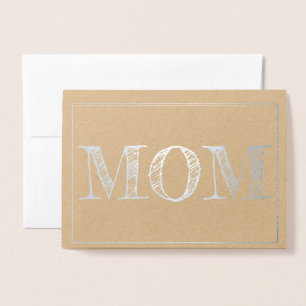 Vet lettertype MOM met foliefolie wenskaart Folie Kaarten