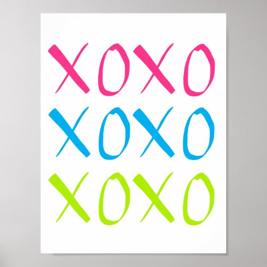 Vet lettertype XOXO Poster (Voorkant)