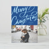 Vet Leuk Handschrift Vrolijk Kerstfeest Feestdagenkaart (Staand voorkant)