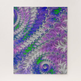 Vet Levendige Kleurrijke Funky Trippy Fractal Spir Legpuzzel
