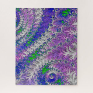 Vet Levendige Kleurrijke Funky Trippy Fractal Spir Legpuzzel