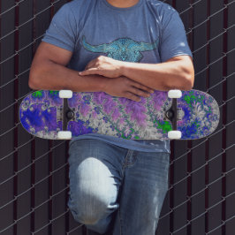 Vet Levendige Kleurrijke Funky Trippy Fractal Spir Skateboard