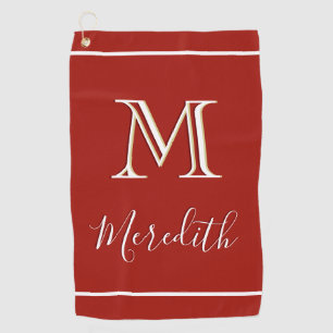Vet licht met een unieke 3 kleurenmonogram I-naam Golfhanddoek