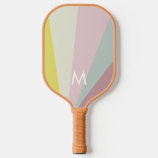 Vet Limoen Blauwgroen Sorbet Monogram Modern Geper Pickleball Paddle (Voorkant)