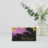 * Vet Luxe Roze Glam Waterverf Goud Abstract Visitekaartje (Staand voorkant)