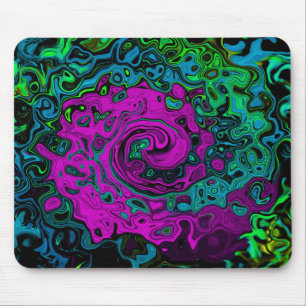 Vet magenta abstract groovy vloeibare kunst wervel muismat