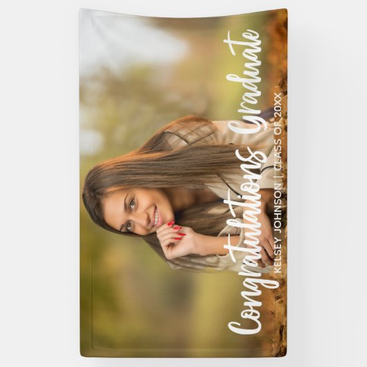 Vet manuscript Gefeliciteerd Afstuderen Foto Parti Spandoek (Verticaal)